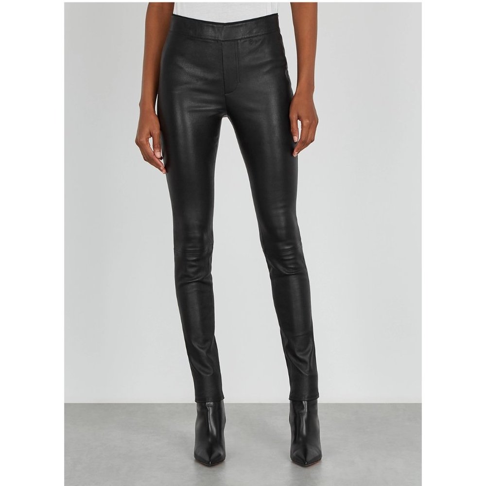 Helmut Lang Lamb Leather Leggings / Size 2 / Black Trousers